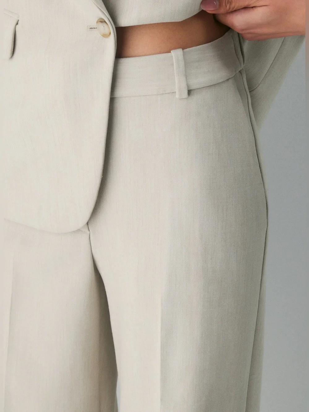 ARITZIA AGENCY PANT IN HEATHER MATTE PEARL